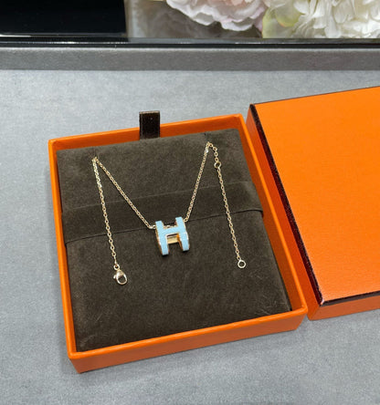 [BIJOUX]POP H SKY BLUE NECKLACE