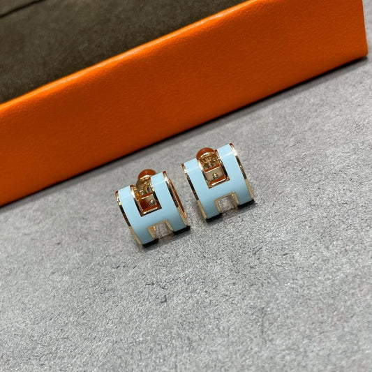 [BIJOUX]POP H SKY BLUE STUD EARRINGS