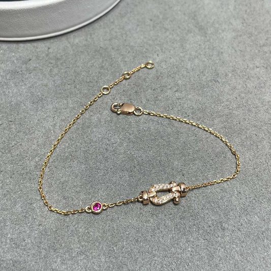 [BIJOUX]FORCE 10 DIAMOND CHAIN LINK PINK GOLD BRACELET