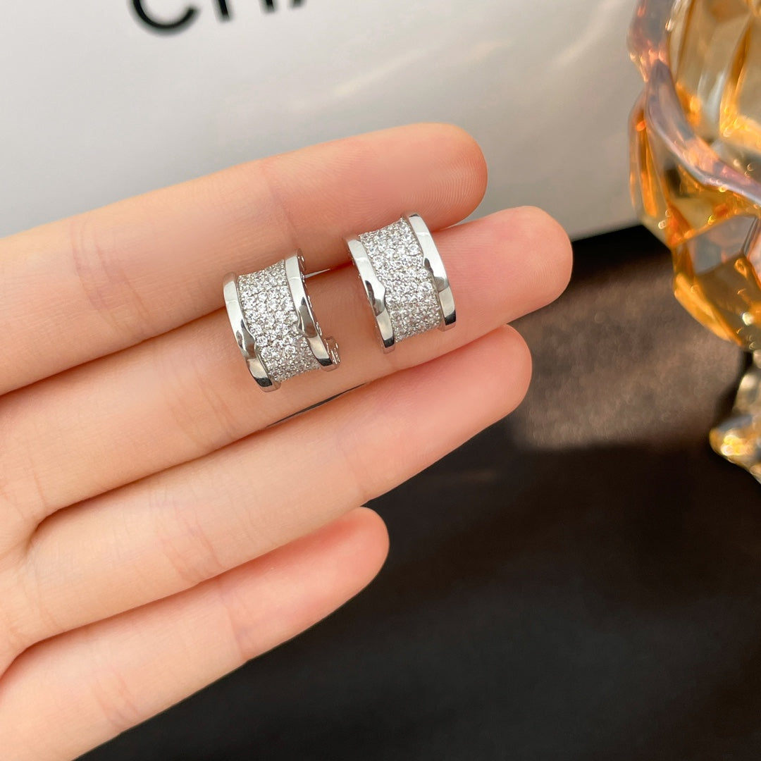 [BIJOUX]ZERO 1 DIAMOND PAVED EARRINGS