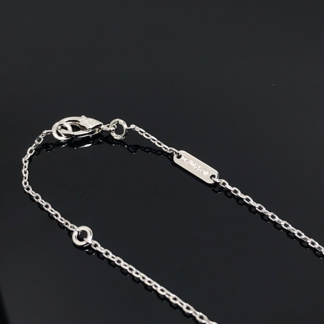 [BIJOUX]CLOVER PIETERSITE SILVER LONG NECKLACE