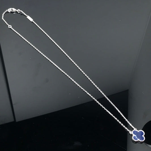 [BIJOUX]CLOVER PIETERSITE SILVER LONG NECKLACE