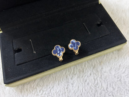 [BIJOUX]CLOVER PIETERSITE MEDIUM STUD EARRINGS