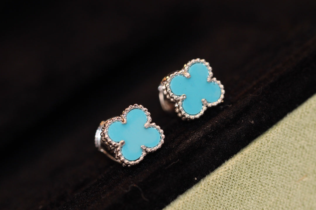 [BIJOUX]CLOVER MINI TURQUOISE SILVER STUD EARRINGS