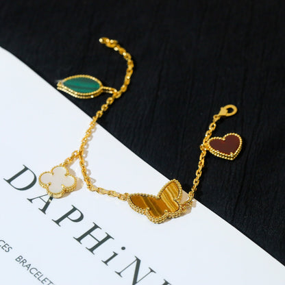 [BIJOUX]LUCKY SPRING 5 MOTIF GOLD BRACELET
