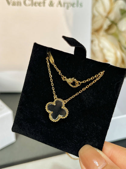 [BIJOUX]CLOVER ROCK CRYSTAL ROSE GOLD NECKLACE