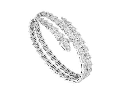 [BIJOUX]SERPENTI BRACELET SILVER DIAMOND DOUBLE ROW