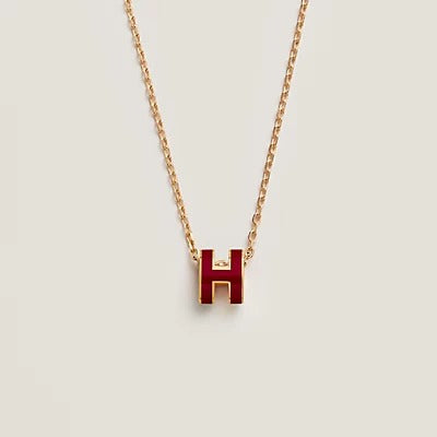 [BIJOUX] COLLIER HM CLIC EN OR EMAIL ROUGE