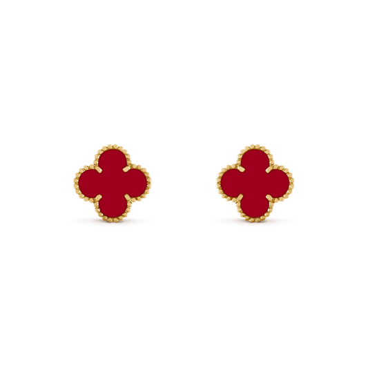 [BIJOUX]CLOVER MEDIUM 1 MOTIFS CARNELIAN  EARRINGS