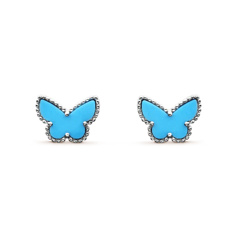 [BIJOUX]BUTTERFLY TURQUOISE EARRINGS SILVER