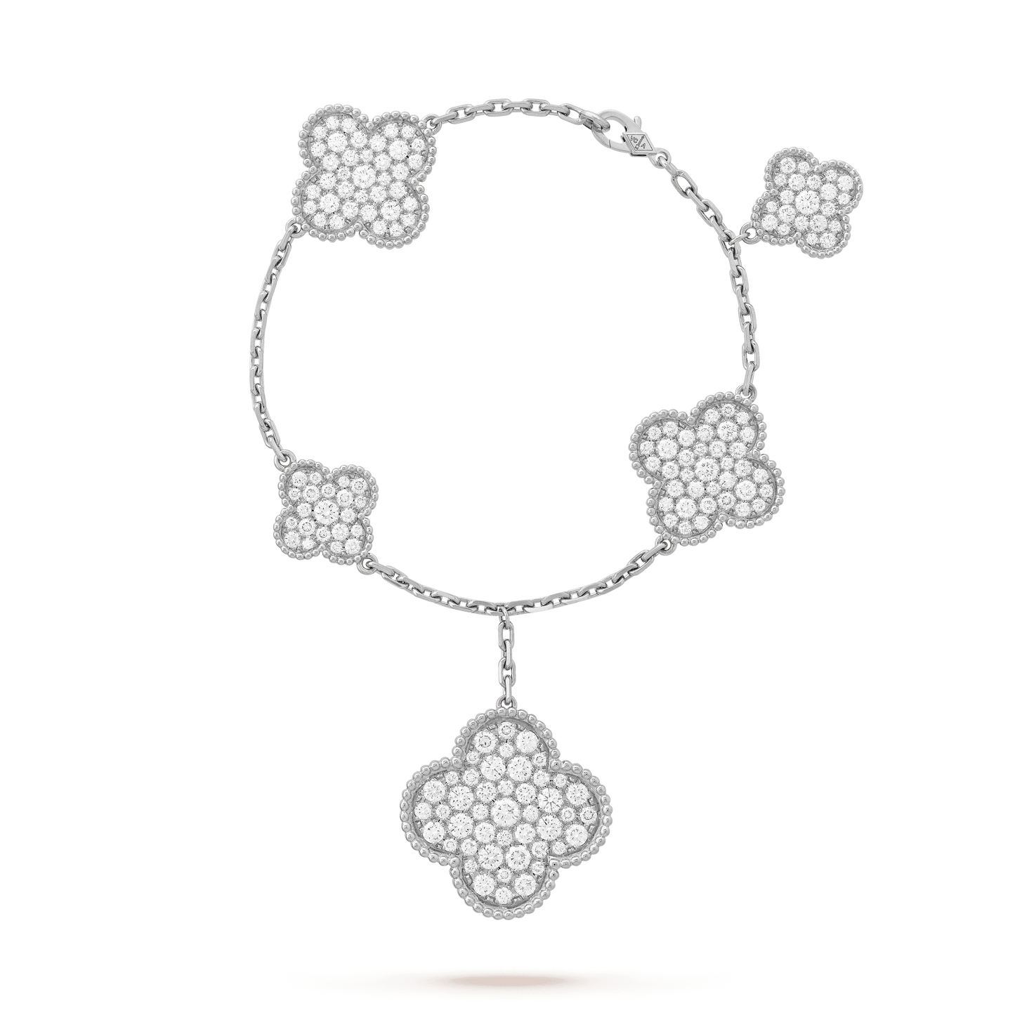 [BIJOUX]CLOVER 6 MOTIFS SILVER DIAMOND BRACELET