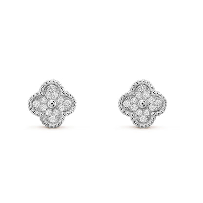 [BIJOUX]CLOVER MINI DIAMOND STUD EARRINGS