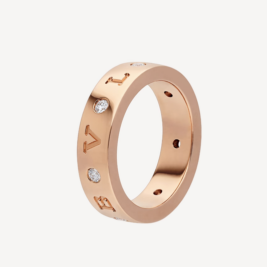 [BIJOUX]BAGUE ZERO 1 ESSENTIAL OR ROSE AVEC DIAMANTS