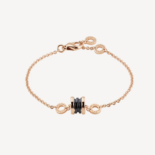 [BIJOUX]ZERO 1 SOFT PINK GOLD AND BLACK CERAMIC BRACELET