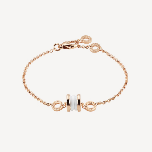 [BIJOUX]ZERO 1 SOFT PINK GOLD AND WHITE CERAMIC BRACELET