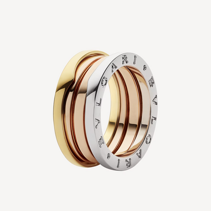 [BIJOUX]ZERO 1 BAGUE TROIS BANDES ROSE BLANCHE ET JAUNE