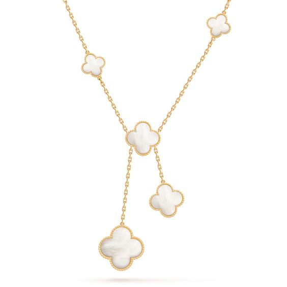 [BIJOUX]CLOVER MOTHER OF PEARL NECKLACE 6 MOTIF