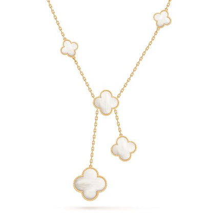 [BIJOUX]CLOVER MOTHER OF PEARL NECKLACE 6 MOTIF