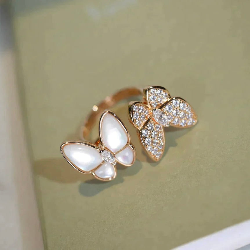 [BIJOUX]TWIN BUTTERFLY DIAMOND MOP RING