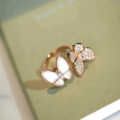 [BIJOUX]TWIN BUTTERFLY DIAMOND MOP RING