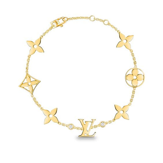 [BIJOUX]STAR AND SUN 7 MOTIFS GOLD BRACELET