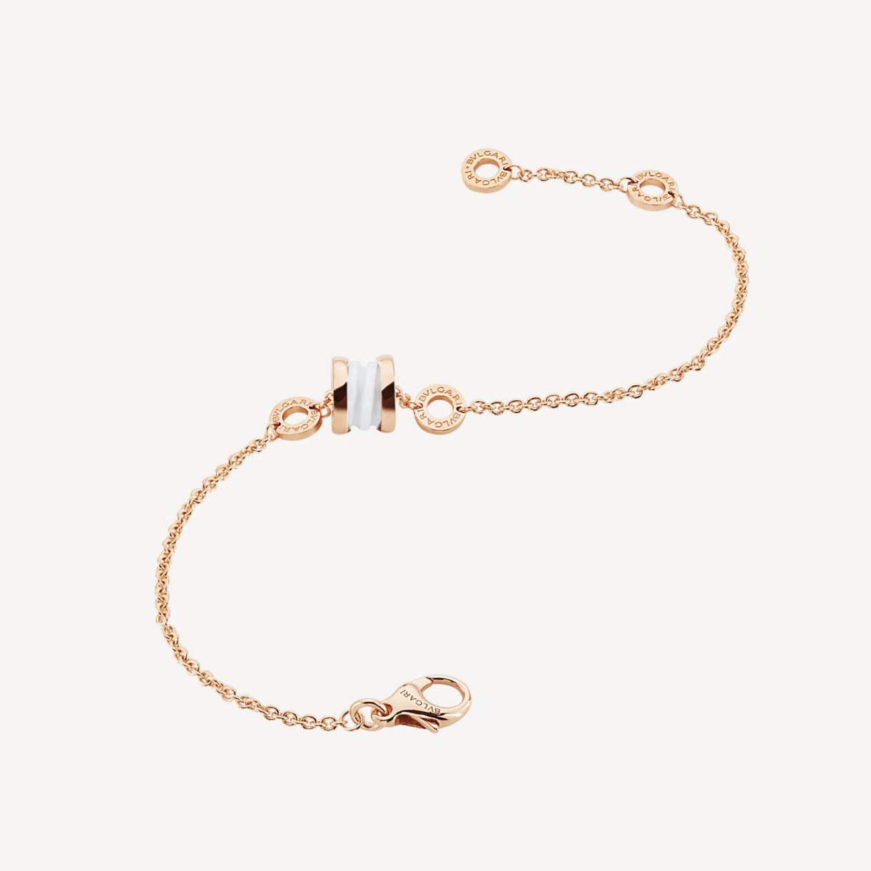 [BIJOUX]ZERO 1 SOFT PINK GOLD AND WHITE CERAMIC BRACELET