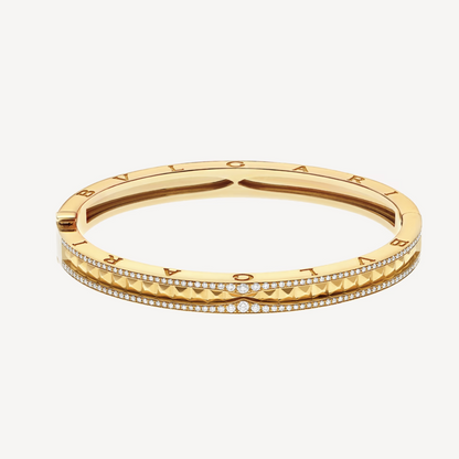 [BIJOUX]ZERO 1 SPIRAL AND PAVED DIAMOND GOLD BRACELET