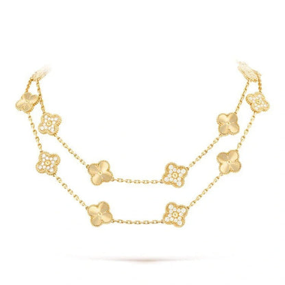 [BIJOUX]CLOVER 20 MOTIFS LASER DIAMOND NECKLACE