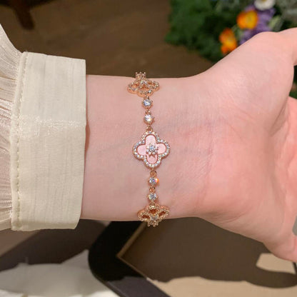 [BIJOUX]CLOVER 5 MOTIF PINK BLUE RED WHITE BRACELET