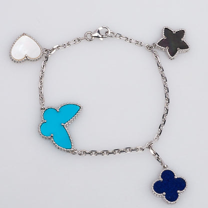 [BIJOUX]LUCKY SPRING SILVER BRACELET 4 MOTIF