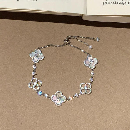 [BIJOUX]CLOVER 5 MOTIF PINK BLUE RED WHITE BRACELET