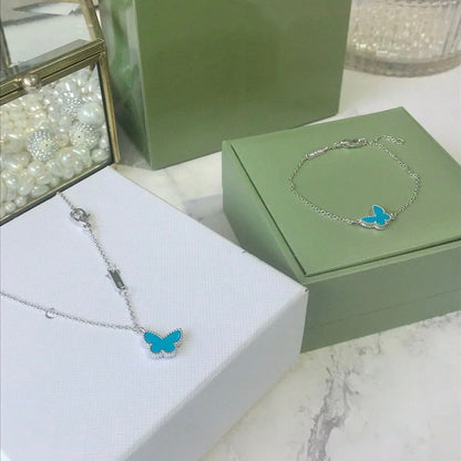 [BIJOUX]BUTTERFLY TURQUOISE BUTTERFLY BRACELET SILVER