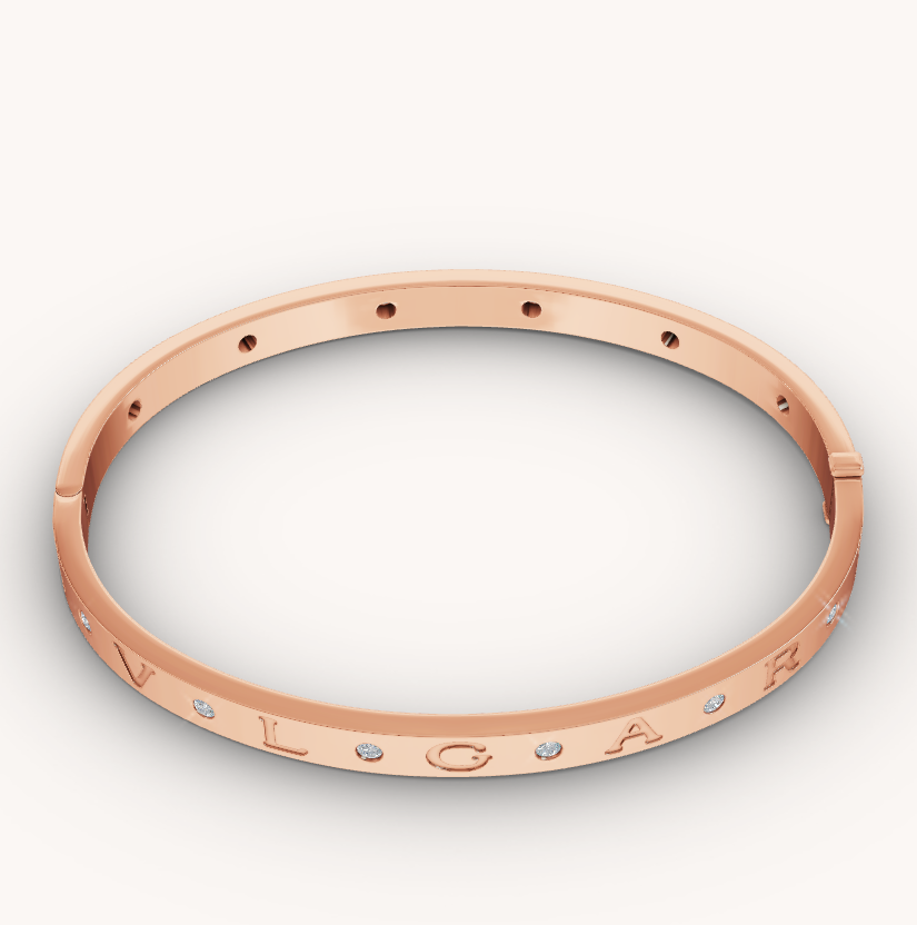 [BIJOUX]ZERO 1 PINK GOLD 12 DIAMONDS BRACELET