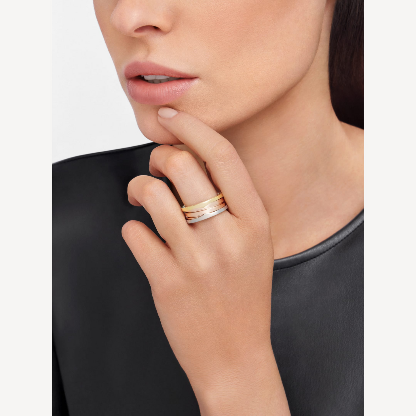 [BIJOUX]ZERO 1 BAGUE TROIS BANDES ROSE BLANCHE ET JAUNE