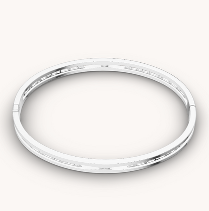 [BIJOUX]ZERO 1 SPIRAL LOGO SILVER BRACELET