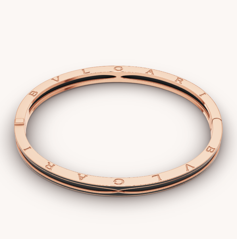 [BIJOUX]ZERO 1 PINK GOLD WITH MATTE BLACK CERAMIC BRACELET