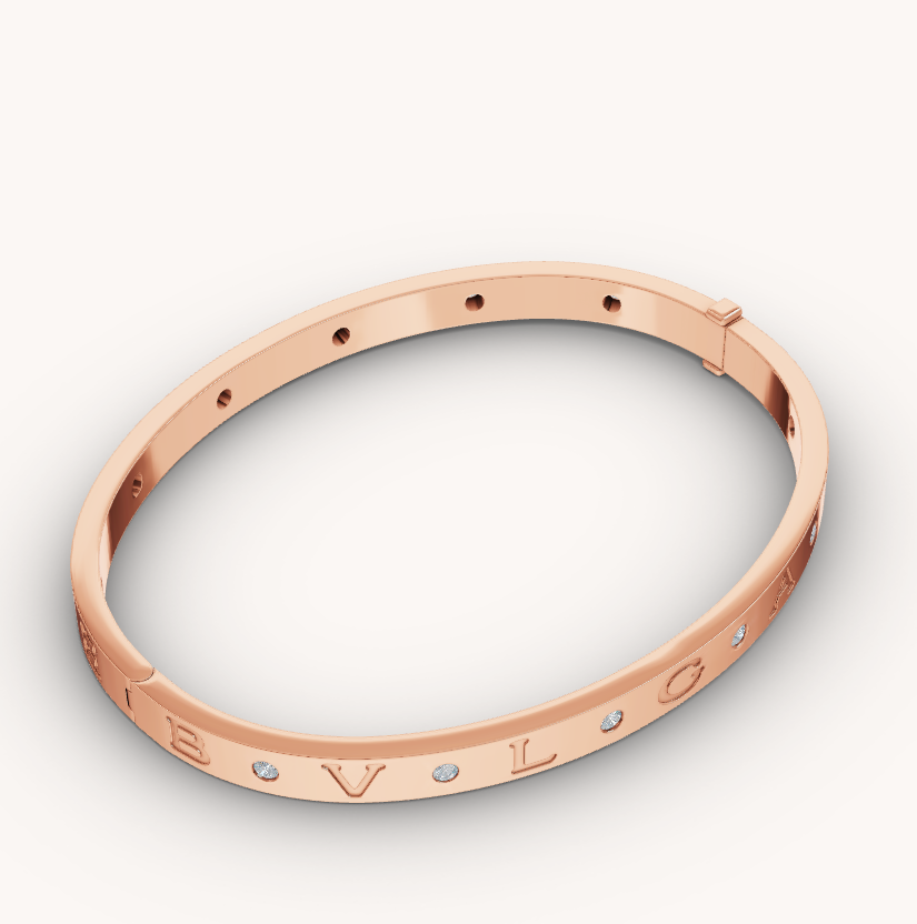 [BIJOUX]ZERO 1 PINK GOLD 12 DIAMONDS BRACELET