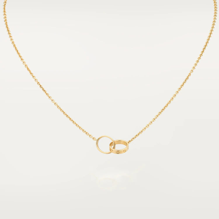 [BIJOUX] COLLIER LOVE DOUBLE ANNEAU OR