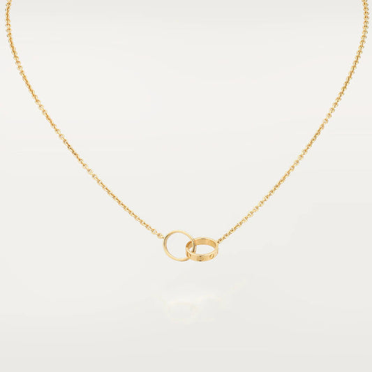 [BIJOUX]LOVE NECKLACE DOUBLE RING GOLD