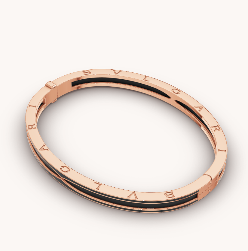 [BIJOUX]ZERO 1 PINK GOLD WITH MATTE BLACK CERAMIC BRACELET