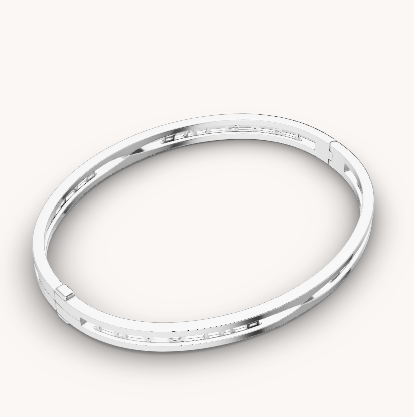 [BIJOUX]ZERO 1 SPIRAL LOGO SILVER BRACELET