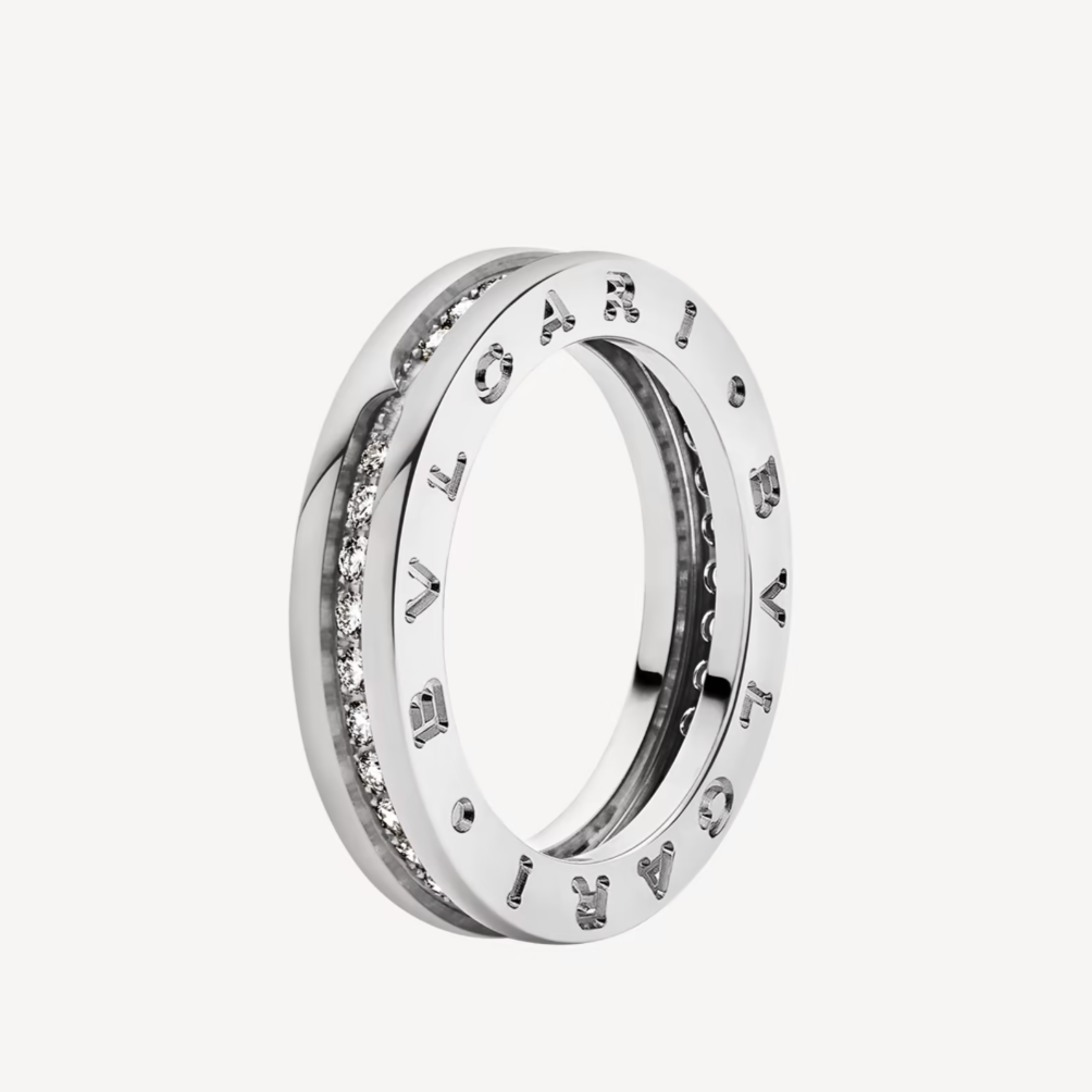 [BIJOUX]ZERO 1 ONE-BAND PAVED DIAMONDS ON THE SPIRAL RING