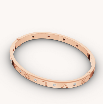 [BIJOUX]ZERO 1 PINK GOLD 12 DIAMONDS BRACELET