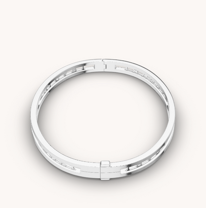 [BIJOUX]ZERO 1 SPIRAL LOGO SILVER BRACELET