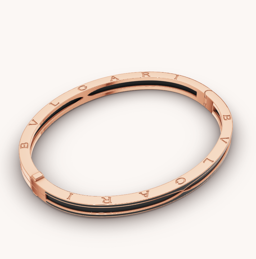 [BIJOUX]ZERO 1 PINK GOLD WITH MATTE BLACK CERAMIC BRACELET