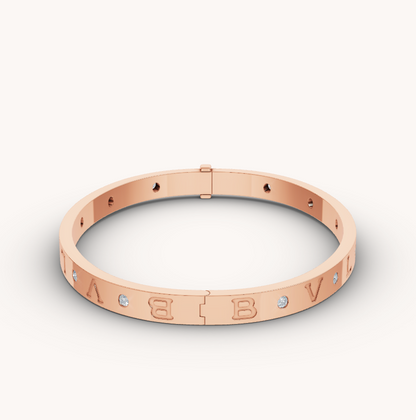 [BIJOUX]ZERO 1 PINK GOLD 12 DIAMONDS BRACELET