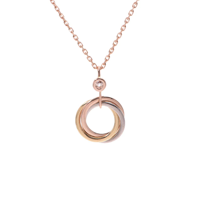 [BIJOUX]TRINITY SILVER GOLD PINK GOLD NECKLACE