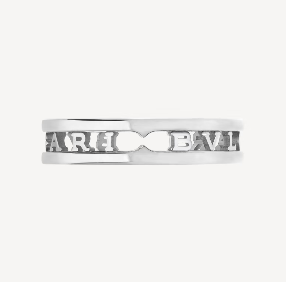 [BIJOUX]ZERO 1 ONE-BAND WITH OPENWORK LOGO SPIRAL RING