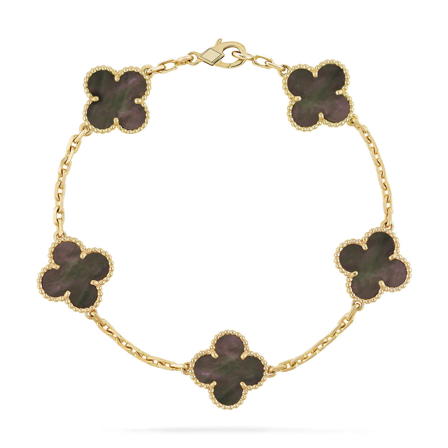 [BIJOUX]CLOVER 5 MOTIF GRAY MOP  BRACELET