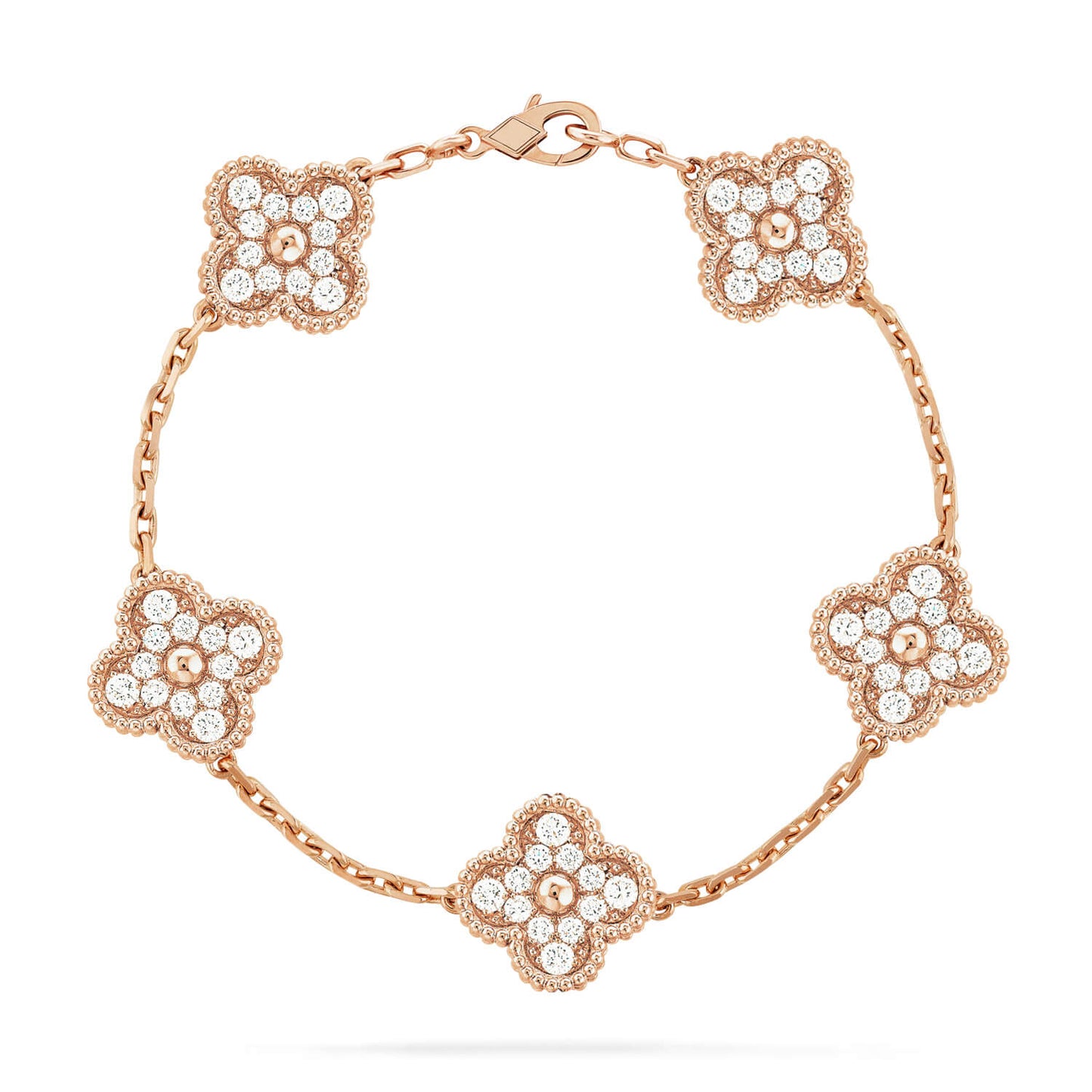 [BIJOUX]CLOVER 5 MOTIFS  FULL DIAMOND BRACELET